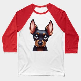 Playful Doberman Pinscher Illustration Baseball T-Shirt